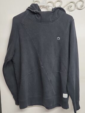 Jack & Jones Black Hooded Pullover Sweatshirt with Subtle Logo SZ XL MINIMALIST
